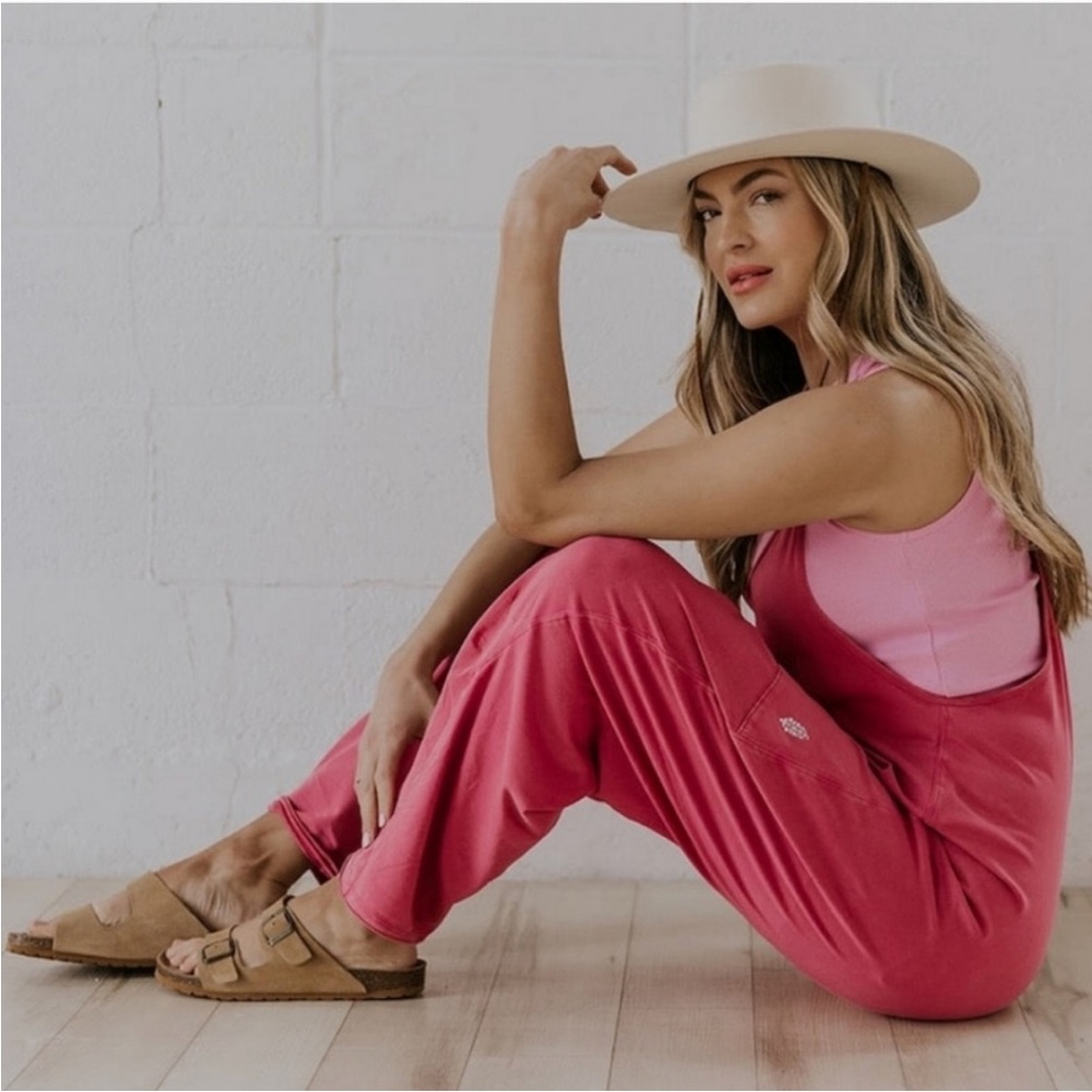 Free People Movement Hot Shot Onesie Jumpsuit Pink - Picture 10 of 16